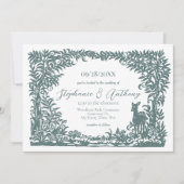 Invitation Bois Sage Vert Forêt Blanche Scene Silhouette (Devant)