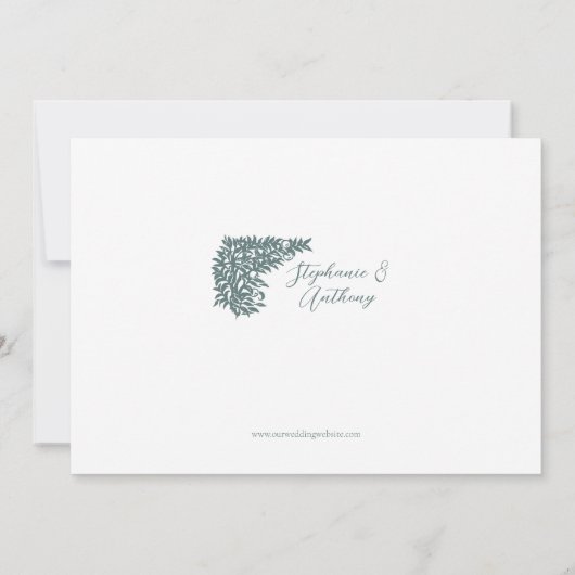 Invitation Bois Sage Vert Forêt Blanche Scene Silhouette (Dos)