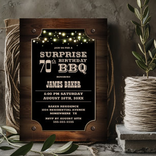 Invitation Bois Surprise 70e anniversaire BBQ