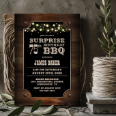 Invitation Bois Surprise 75e anniversaire BBQ