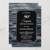Invitation Bois Surprise 90e anniversaire Dîner (Devant / Derrière)