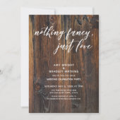 Invitation Bois Texturé Écriture à la Main Rien de Fantaisist (Devant)