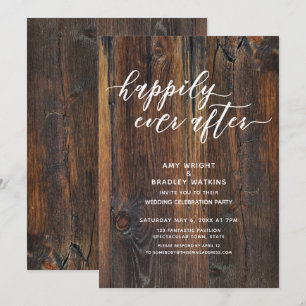 Invitation Bois Texturé Écriture Manuscrite Heureux Pour Touj