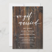 Invitation Bois Texturé Écriture Manuscrite Nous Nous Sommes  (Devant)