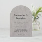 Invitation Bois texturé marbre de mariage (Debout devant)