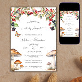 Invitation Bois Toadstool Champignons Baby shower d'automne