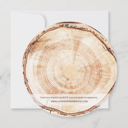 Invitation Bois unique avec site Rustic Mariage Modèle (Dos)