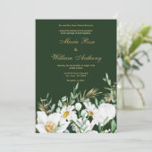 Invitation Bois vert blanc or marguerites Mariage floral (Debout devant)