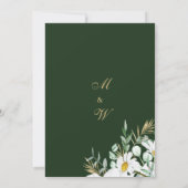 Invitation Bois vert blanc or marguerites Mariage floral (Dos)
