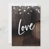 Invitation Bois Vin Baril Lumières Décontracté Le Mariage de (Dos)