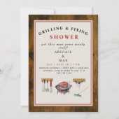 Invitation Bois Wedding shower de grillages et de fixations (Devant)