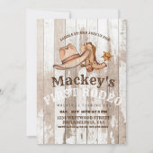 Invitation Bois | Western Premier Rodéo fête d'anniversaire (Devant)