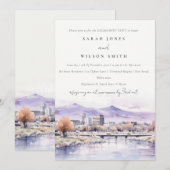 Invitation Boise, Idaho Watercolor Landscape Engagement (Devant / Derrière)