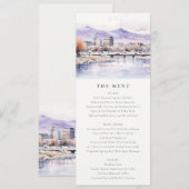 Invitation Boise, Idaho Watercolor Landscape Wedding Menu (Devant / Derrière)