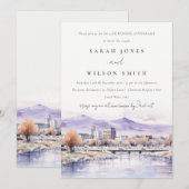 Invitation Boise Idaho Watercolor Scape Wedding Anniversary  (Devant / Derrière)