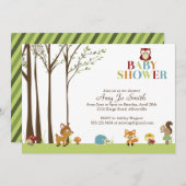 Invitation boisée de baby shower (Devant / Derrière)