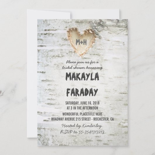 Invitation boisseau douche nuptiale rustique (Devant)