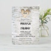 Invitation boisseau douche nuptiale rustique (Debout devant)