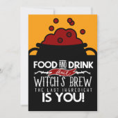 Invitation Boisson alimentaire et fête d'Halloween de la sorc (Devant)