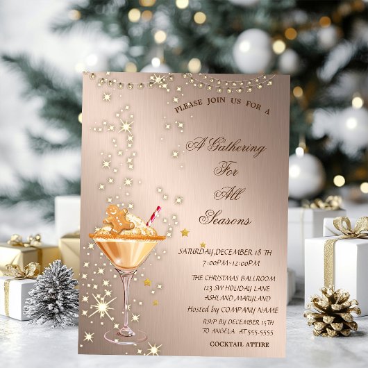 Invitation Boisson Biscuit au Gingembre Rose Gold Saisons