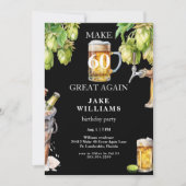 Invitation Boisson Black Make 60 Great Again Fête d'anniversa (Devant)