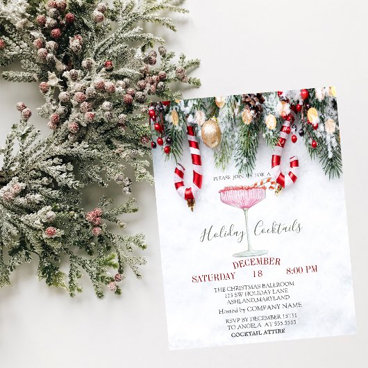 Invitation Boisson Canne en Sucre, Branches de Pin