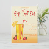 Invitation Boisson Citronnée Tropicale Orange Filles en Soiré (Debout devant)