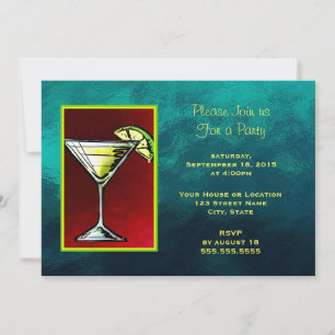 Invitation Boisson Cocktail Avec une Tranche de Lime  Fête Gé