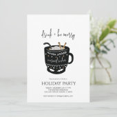 Invitation Boisson de cacao chaud moderne et Joyuses Fêtes (Debout devant)