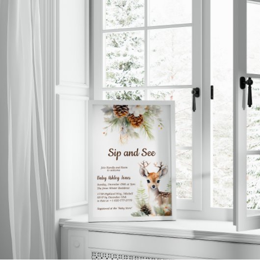 Invitation Boisson de cerfs de bois et voir l'invitation de B