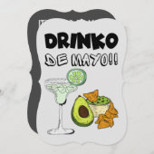 Invitation Boisson de Cinco de Mayo Drinko de Mayo Blague Drô (Devant / Derrière)