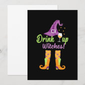 Invitation Boisson d'Halloween pour sorcières anniversaire (Devant / Derrière)