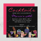 Invitation Boisson d'invitation de joyeux anniversaire de (Devant / Derrière)