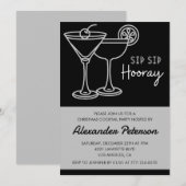 Invitation Boisson festive de Noël Cocktail Party (Devant / Derrière)