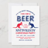 Invitation Boisson Kangourou, Fête de Noël avec le drapeau au (Devant)