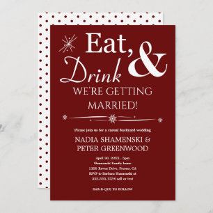 Invitation Boisson rouge Se marier Jardin Mariage