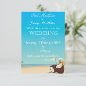 Invitation Boisson vintage de noix de coco (Debout devant)