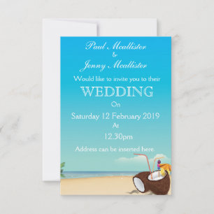 Invitation Boisson vintage de noix de coco