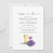 Invitation Boissons à l'aquarelle lavande avant le mariage (Devant)