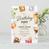 Invitation Boissons alcoolisées pour adultes fête d'anniversa (Debout devant)