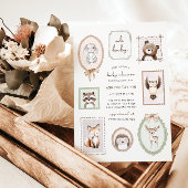 Invitation Boissons Animaux forestiers Baby shower neutre pou