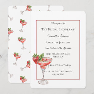 Invitation Boissons Cocktail de Fraise Enterrement de Vie de
