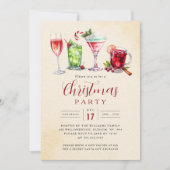 Invitation Boissons de fête charmantes Fête de Noël (Devant)