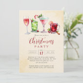 Invitation Boissons de fête charmantes Fête de Noël (Debout devant)
