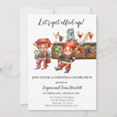 Invitation Boissons de fête de Noël Let's Get Elfed Up  (Devant)