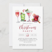 Invitation Boissons de fête Soirée de Noël (Devant)