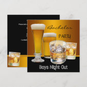 Invitation Boissons de garçon à enterrer Bière Soirée des gar (Devant / Derrière)