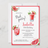 Invitation Boissons de la Piscine de pastèque (Devant)