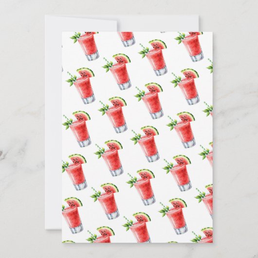 Invitation Boissons de la Piscine de pastèque (Dos)