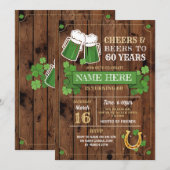 Invitation Boissons de la Saint-Patrick Fête d'anniversaire B (Devant / Derrière)